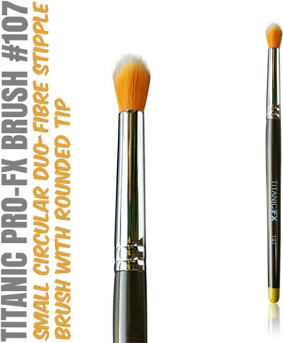 Titanic FX Small Round Duo Fiber Stipple Brush 107 | Special Effects penseel